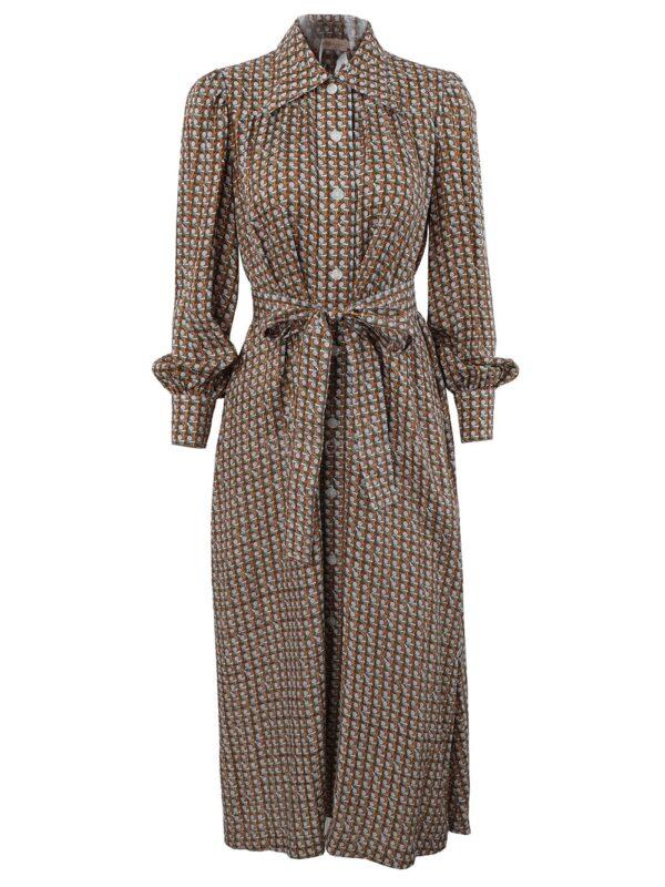 【二手】TORY BURCH 圖案印花系帶連衣裙 0