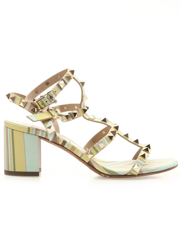 【二手】VALENTINO ROCKSTUD 系帶鉚釘涼鞋 35