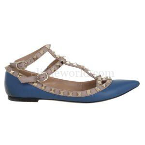 【二手】VALENTINO ROCKSTUD 皮革平底鞋 36