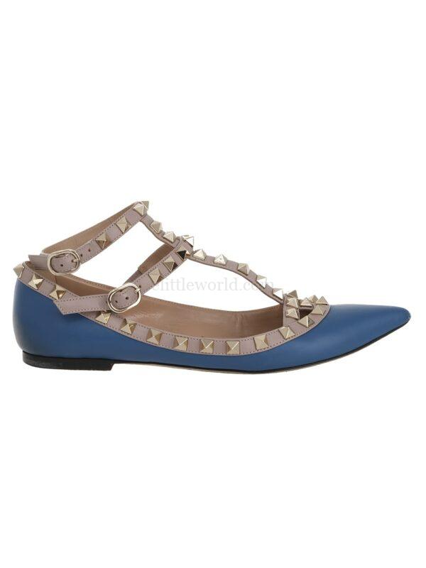 【二手】VALENTINO ROCKSTUD 皮革平底鞋 36