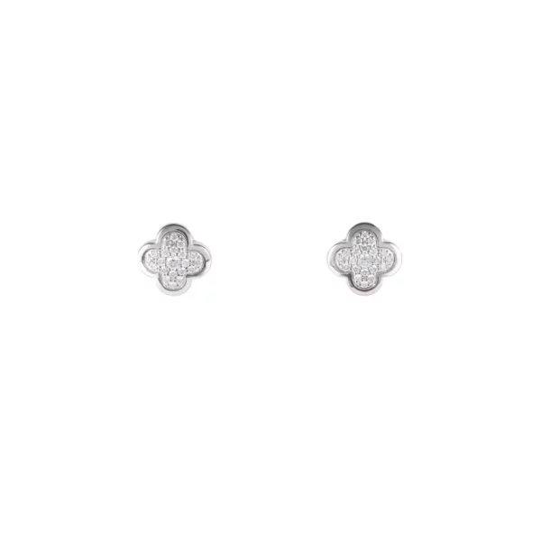【二手】VAN CLEEF & APPELS 18K白金鑽石耳環 PD1466