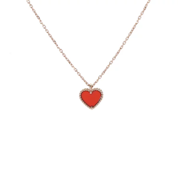 【二手】VAN CLEEF & ARPELS SWEET ALHAMBRA 愛心紅玉髓18K玫瑰金項鍊 PD1651