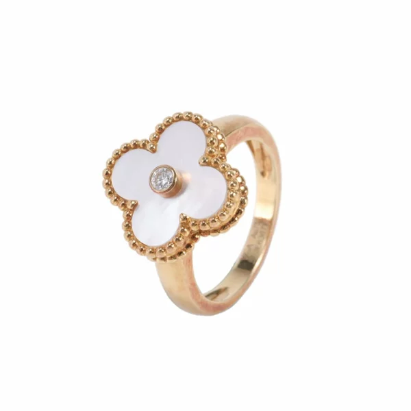 【二手】VAN CLEEF & ARPELS VINTAGE ALHAMBRA 18K 黃金戒指 52 VV1968