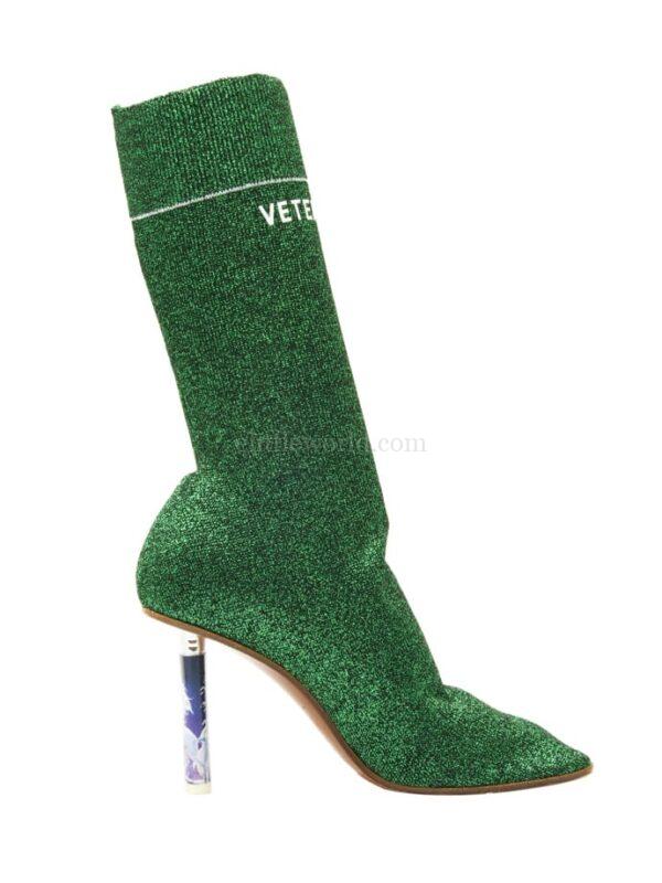 【二手】VETEMENTS 金屬感襪子短靴 38