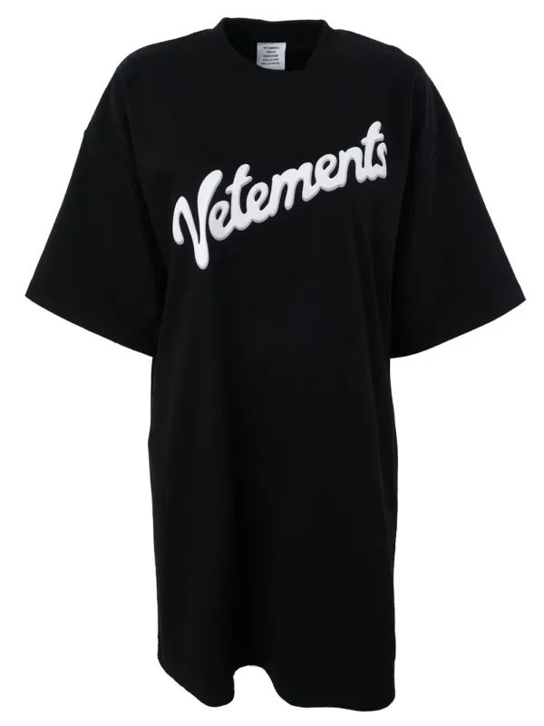 【二手】VETEMENTS 超大款LOGO印花T恤 XS