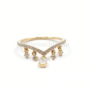 【二手】18K 黃金鑽石戒指 52 E12148