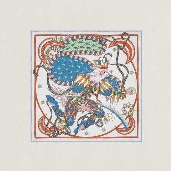 直播編號 5 : 【未使用品】HERMES LE SACRE DE L'HIVER 45 圍巾 E10790