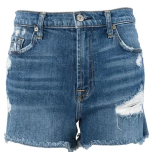 【二手】7 FOR ALL MANKIND 毛邊牛仔短褲 27
