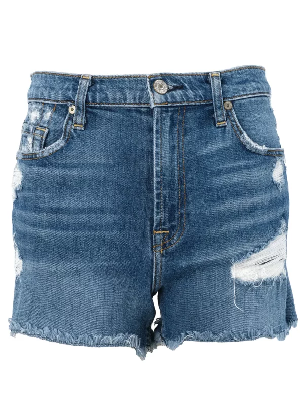 【二手】7 FOR ALL MANKIND 毛邊牛仔短褲 27