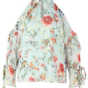 【二手】ALICE + OLIVIA 挖剪飾花卉印花上衣 S