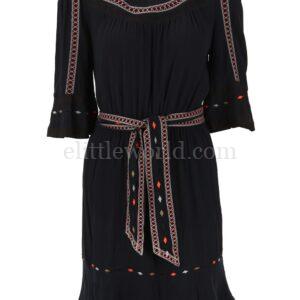 【二手】BA&SH 刺繡圖案系腰帶連衣裙 S