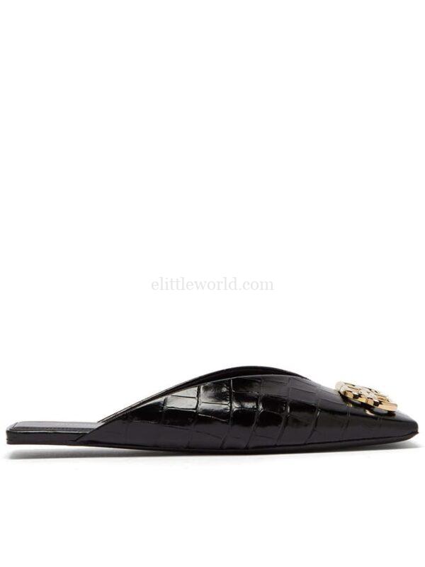 【二手】BALENCIAGA COSY BB 仿鱷魚皮穆勒鞋 37