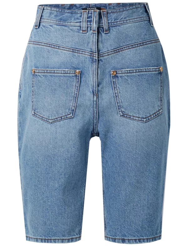 【意大利】BALMAIN 反穿效果牛仔短褲 38
