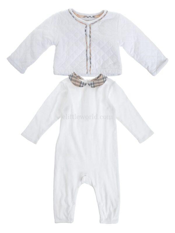 【二手】BURBERRY KIDS 童裝連體長褲機外套兩件裝 9M