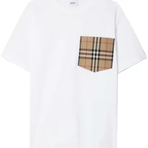【意大利】BURBERRY 格紋口袋棉質T恤 S