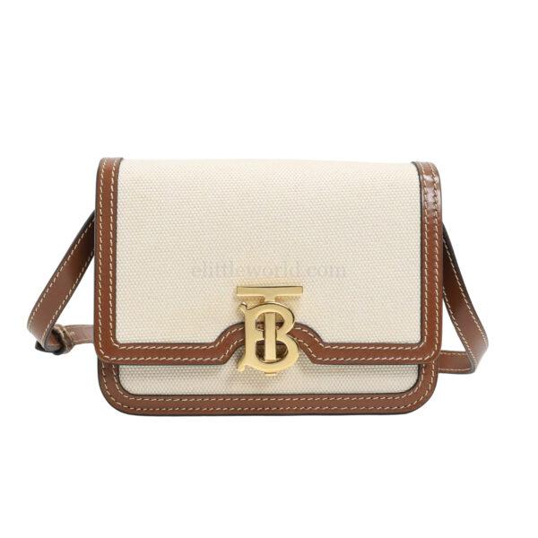 【二手】BURBERRY TB 迷你帆布單肩包 E23210