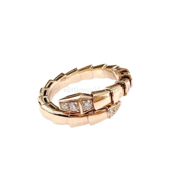 【二手】BVLGARI SERPENTI VIPER 18K 玫瑰金戒指 56 PD2110