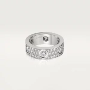 【二手】CARTIER LOVE 18K白金鑽石戒指 52 RR2135
