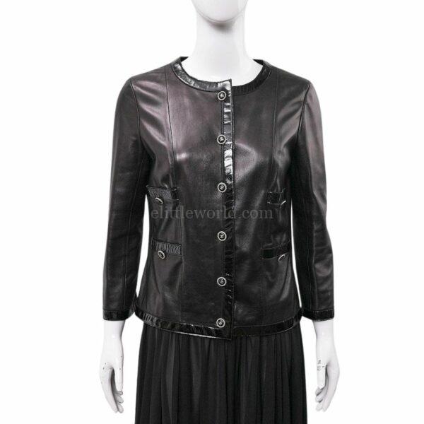 【二手】CHANEL 皮革外套 38 P30539 E23261