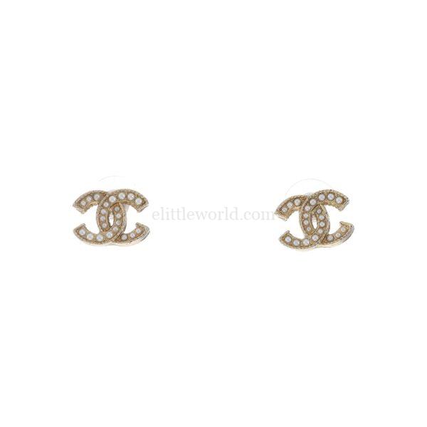 【二手】CHANEL CC 珍珠耳環 AB0670 RR1973