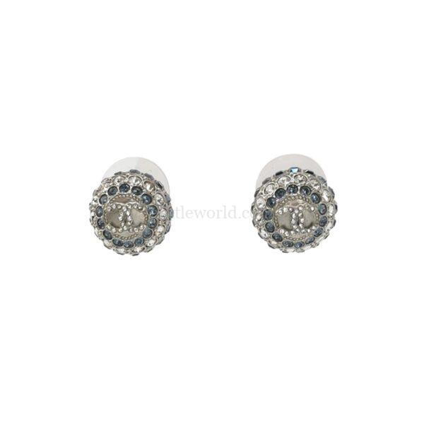 【二手】CHANEL CC 圓型水鑽耳環 PD2157