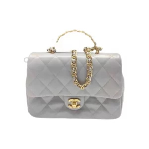 【二手】CHANEL CLASSIC FLAP 灰色手袋 PD2260