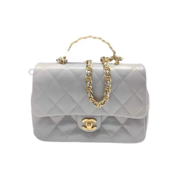 【二手】CHANEL CLASSIC FLAP 灰色手袋 PD2260