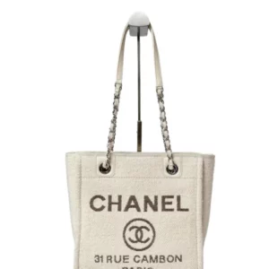 【二手】CHANEL DEAUVILLE 小號毛呢手提袋 A66939 RR2097