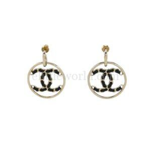 【二手】CHANEL 皮穿鏈耳環 PD2160