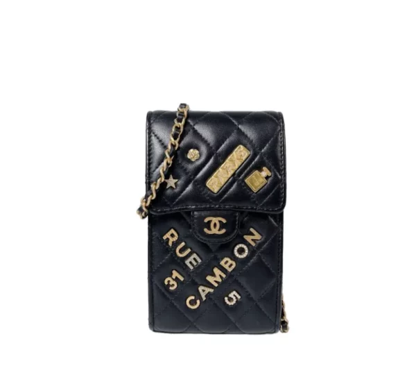 【二手】CHANEL RUE CAMBON 鏈條手機袋 RR2273