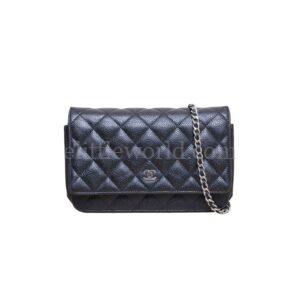 【二手】CHANEL WOC 19 黑色翻蓋鏈單肩包 PD2184