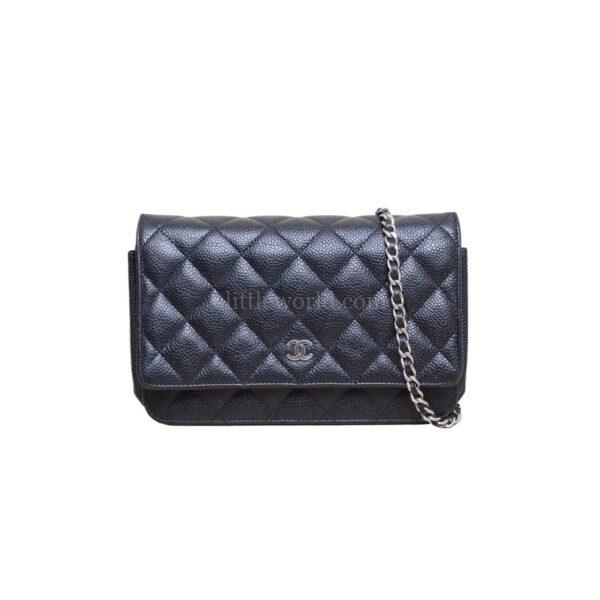 【二手】CHANEL WOC 19 黑色翻蓋鏈單肩包 PD2184