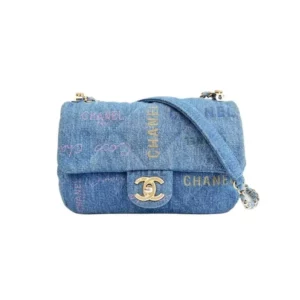 【二手】CHANEL 牛仔布小號垂蓋手袋 YY2024