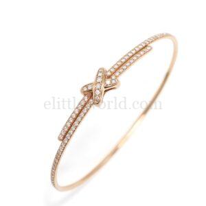 【二手】CHAUMET JEUX DE LIENS 玫瑰金鑽石手鐲 165 E23230