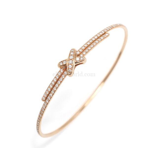【二手】CHAUMET JEUX DE LIENS 玫瑰金鑽石手鐲 165 E23230