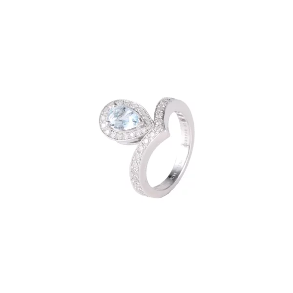 【二手】CHAUMET JOSEPHINE AIGRETTE 18K白金拼鑽石戒指 50 PD2398