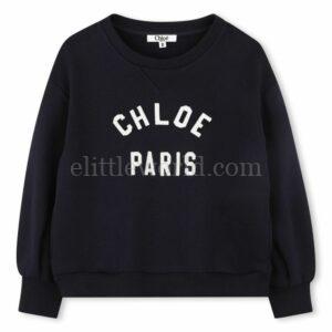 【意大利】CHLOE 徽標刺繡連帽衛衣 14Y