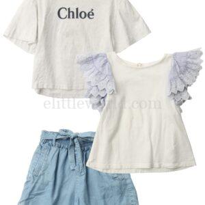 【二手】CHLOE KIDS 童裝上衣及短褲三件套 6Y