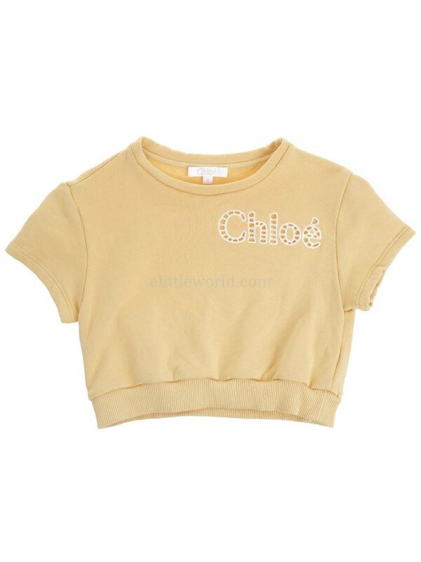【二手】CHLOE KIDS LOGO 刺繡孔眼T恤 6Y