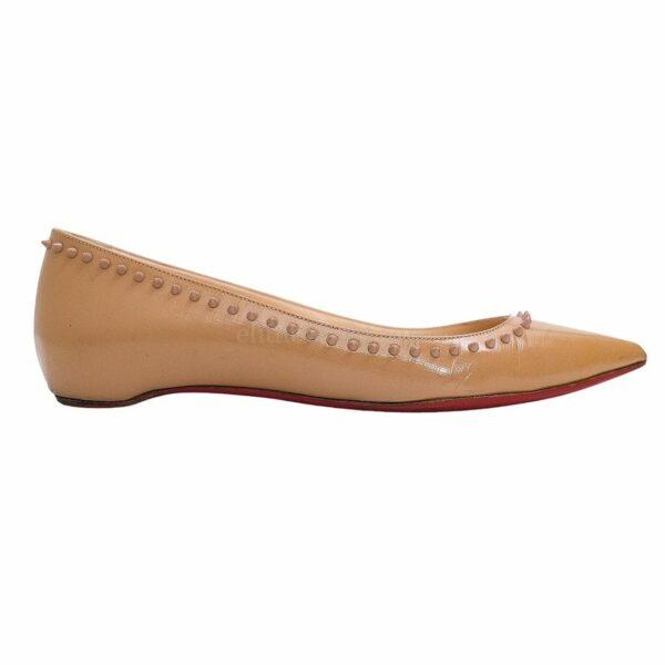 【二手】CHRISTIAN LOUBOUTIN 窩釘尖頭平底鞋 37 E21891