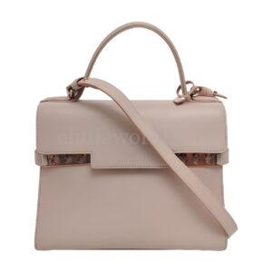 【二手】DELVAUX TEMPETE 淡粉紅色中號手袋 PD2141