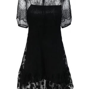 【二手】DIOR 蕾絲嵌花波點連衣裙 36
