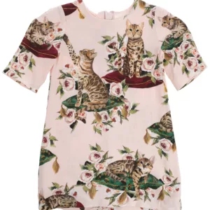 【二手】DOLCE & GABBANA KIDS 貓咪印花連衣裙 3Y