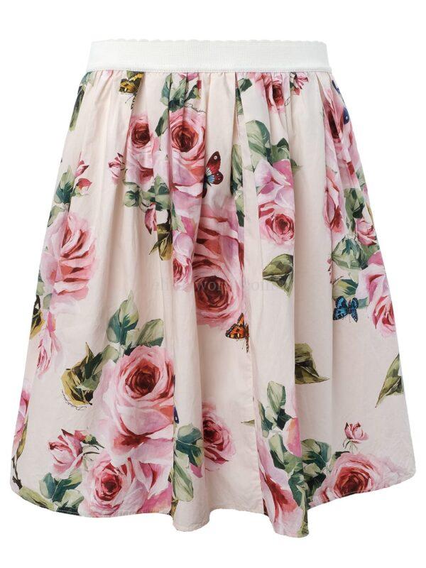 【二手】DOLCE & GABBANA KIDS 玫瑰印花半身裙 7/8