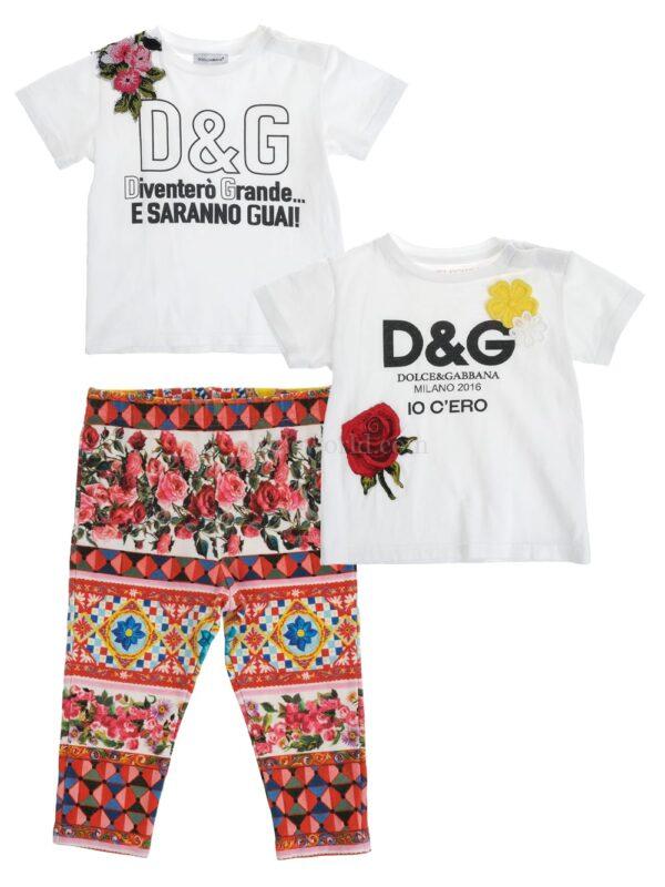 【二手】DOLCE GABBANA KIDS 童裝T恤及褲子三件套 9-18M