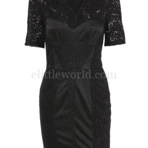 【二手】ELISABETTA FRANCHI 蕾絲拼接連衣裙 L