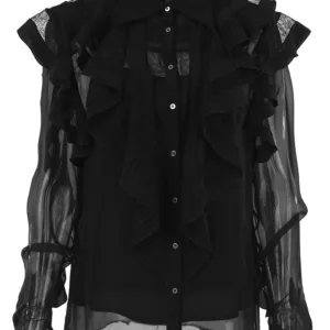 【二手】FAITH CONNEXION 荷葉邊飾蕾絲上衣 L