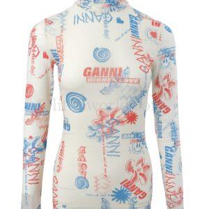 【二手】GANNI 圖案印花高領上衣 XXS