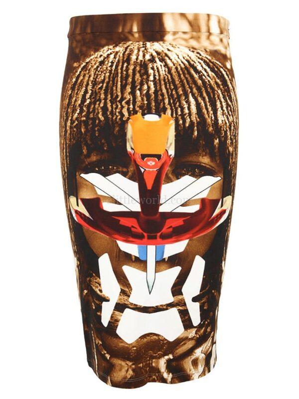 【二手】GIVENCHY 圖案印花合身半身裙 36