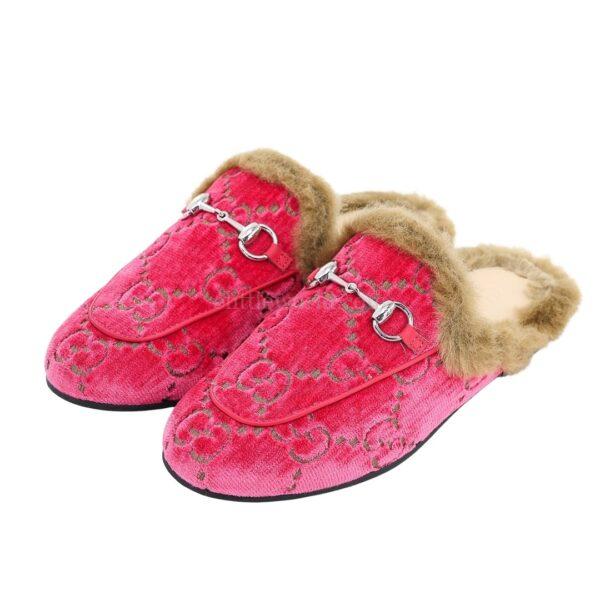 【二手】GUCCI PRINCETOWN 毛皮童裝穆勒鞋 33 S2584